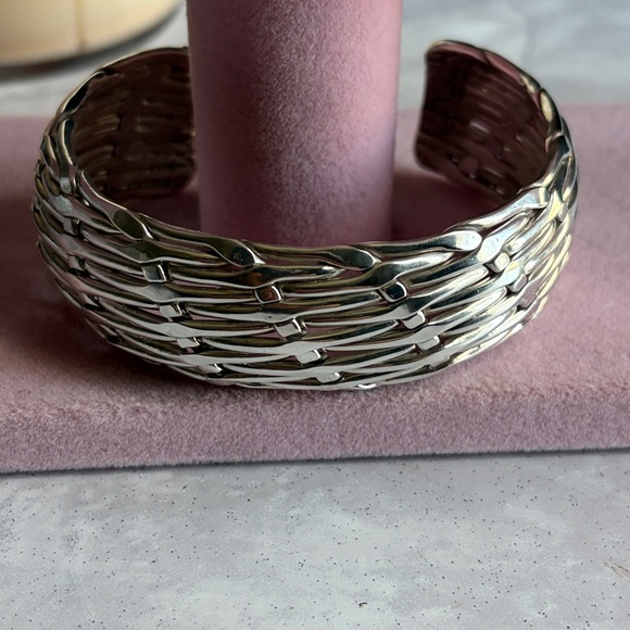 925 Sterling Silver Classic Open End Cuff Bangle Bracelet.